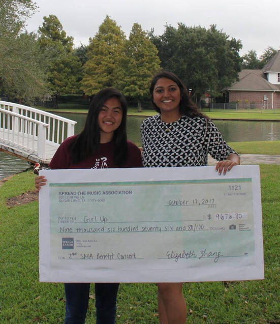 UN Girl Up Representative Sunita Rao attended our donation ceremony and awarded SMA members with certificates.