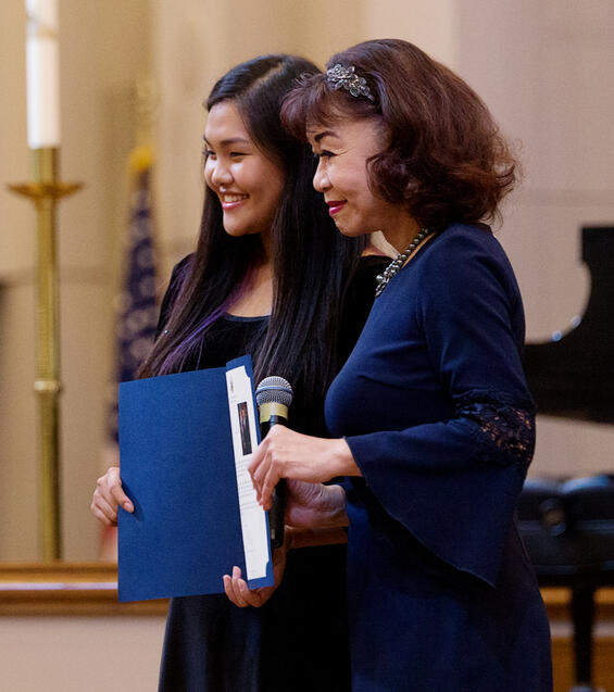 Representative Alice Chen presented SMA with a recognition letter from Congressman Al Green.